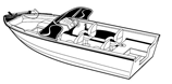 Aluminum V-hull fishing boat with walk-thru windshield