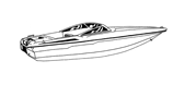 Ski boat with low profile windshields