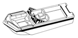 Tri-hull runabout boat with windshields and bow rails