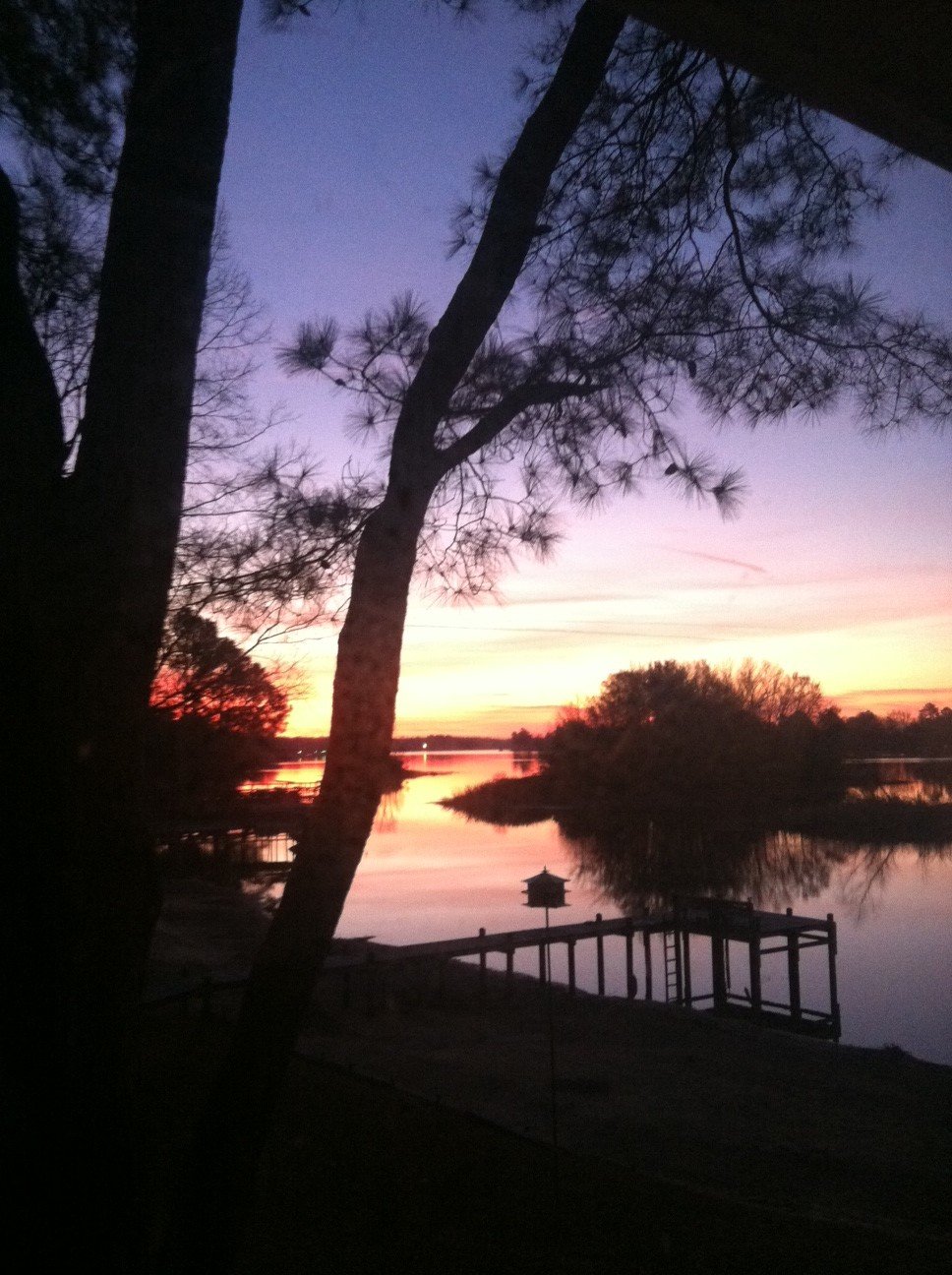 beautiful sunset over the lake